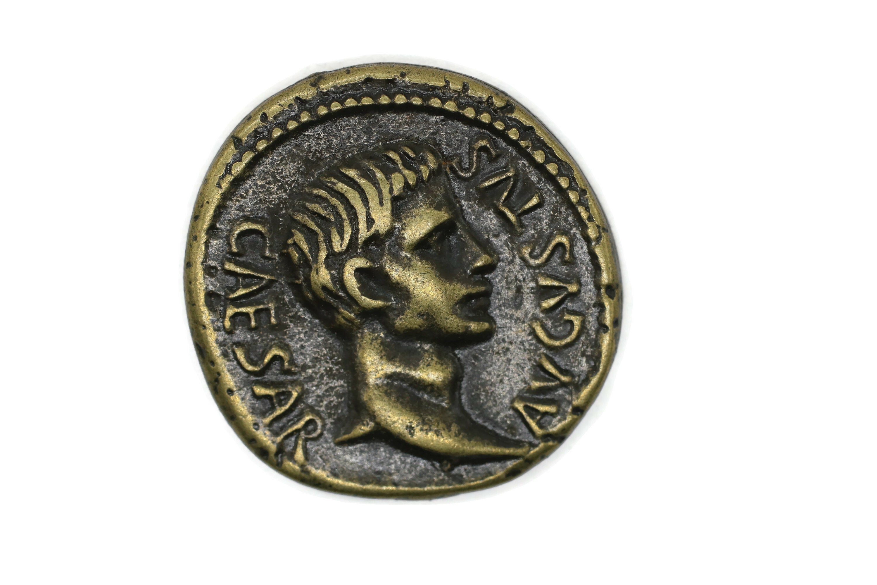 シーザー Avgvstvs 古代ローマ皇帝コインレプリカアンティークブロンズコイン、30 mm ローマ帝国の遺物、古代ギリシャローマのアートコイン、HST  - Etsy 日本