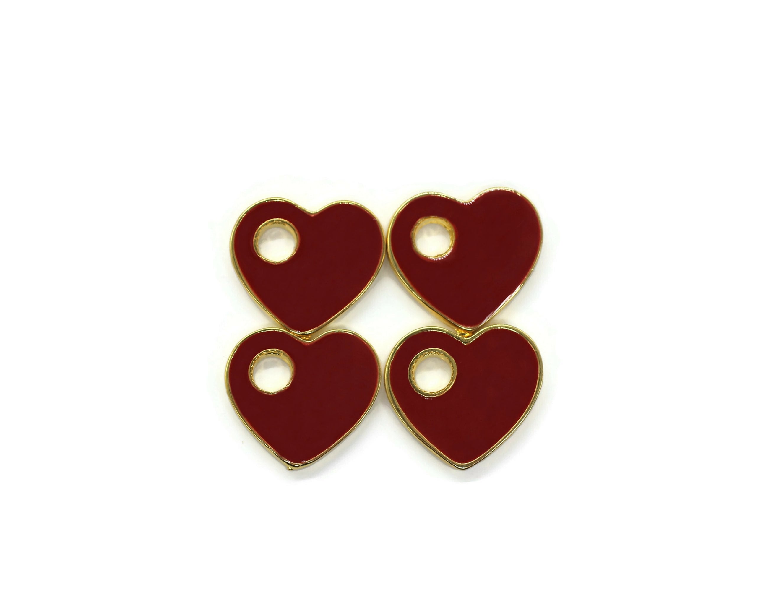 DICOSMETIC 44 pz 11 colori inossidabile a forma di cuore ciondoli in smalto colorato metallo cuore charms mini cuore perline ciondoli smaltati per bracciale collana fabbricazione di gioielli, foro