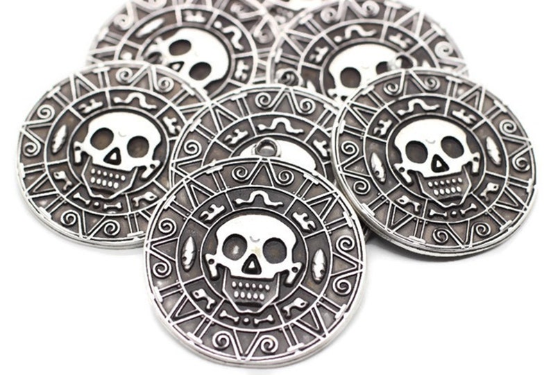 Matt Silver Plated Pirate Coins 36x40 mm Pirates of The | Etsy