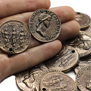Agrippina the Younger, Roman Empress Copper Coins, 34 mm Copper Pendant, double side charms, Roman Pendants, Replica Coins, AGCP