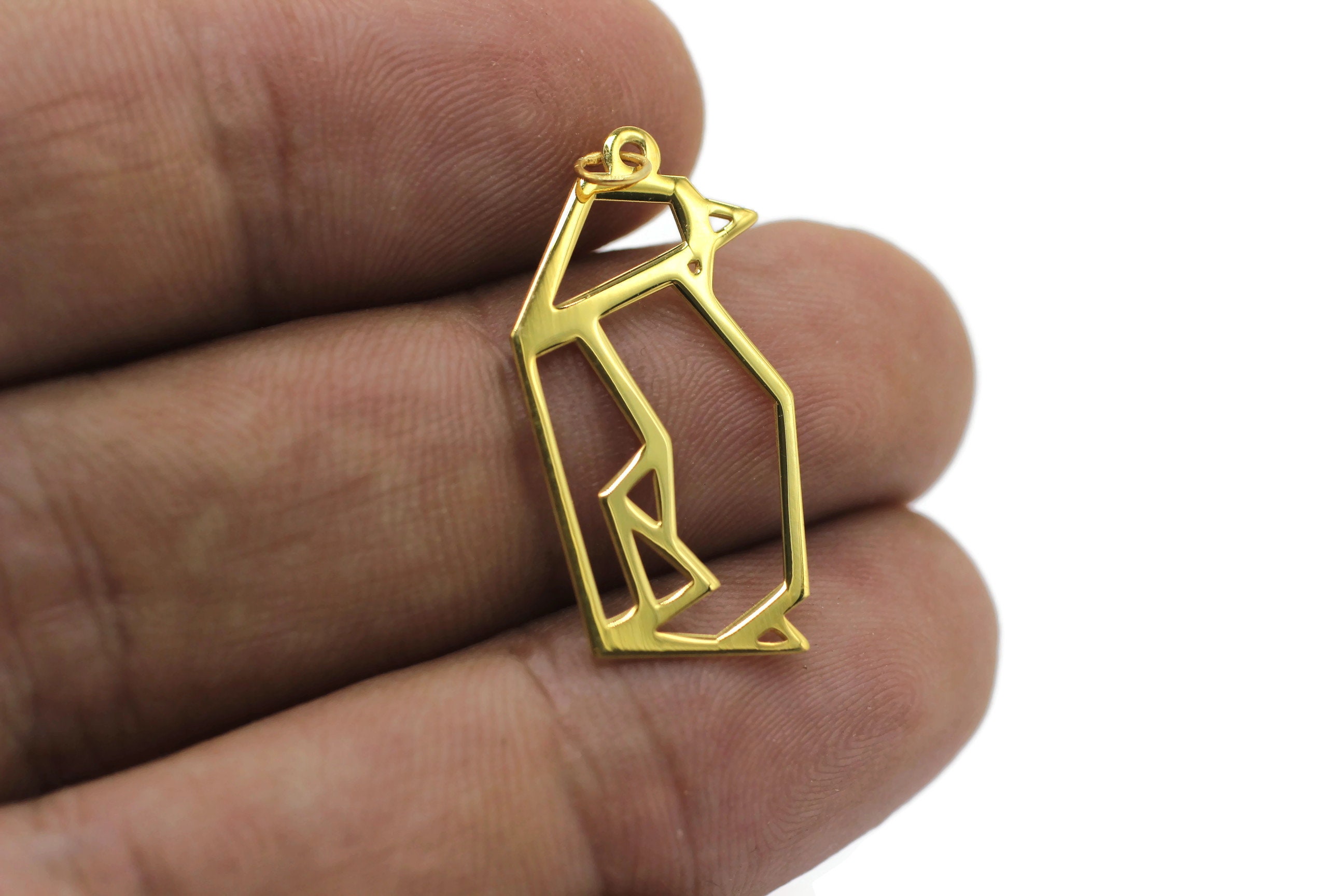 Collana Con Ciondolo Pinguino Origami, Regolabile, Ipoallergenica, Idea Regalo Anniversario