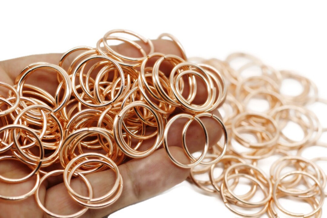 1.5x20 Mm Rose Gold Jump Rings 20 Mm Tiny Jump Ring Etsy