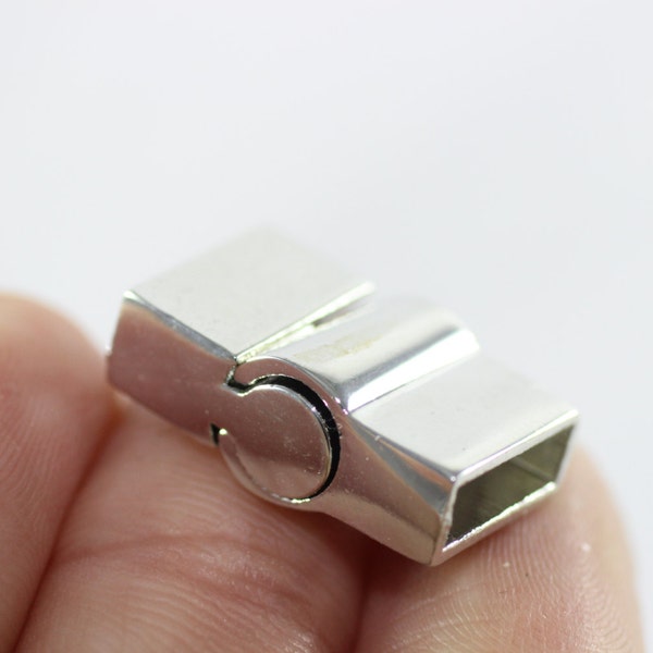 Silver Tone Flat Magnetic Clasp,  Flat Magnet Closure - Fold over Clasps , Bracelet Findings 12x20 mm, strong magnet clasp