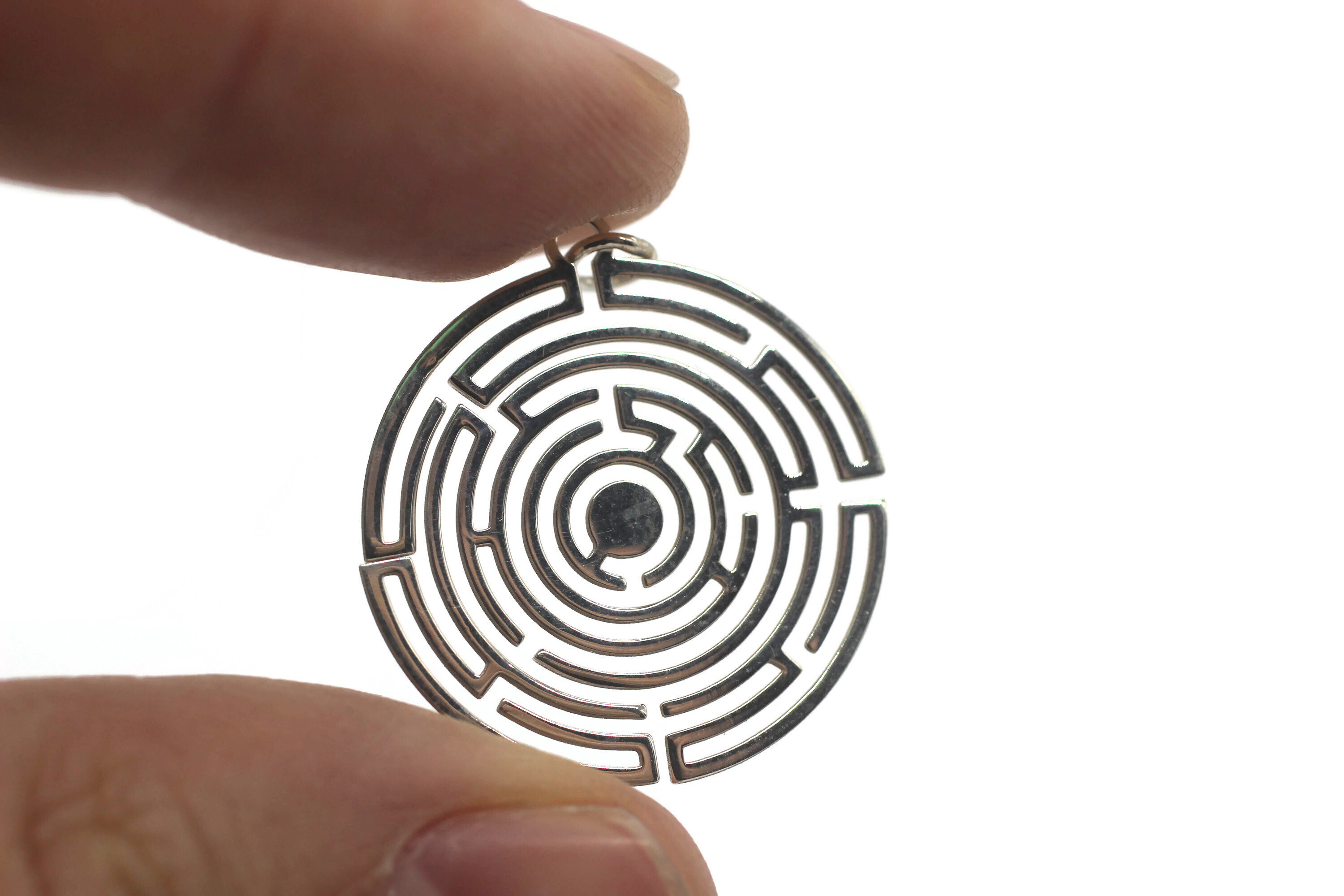 Labyrinth Charm Labyrinth 925 Sterling Silver Charm | Dainty Necklace | Meditative ...