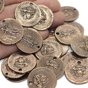 Antiker Kupfer Cleopatra Münzanhänger, 28 mm Kupfer Anhänger, Münzanhänger, römische Anhänger, Medaillon Anhänger, Ägypten Münzen, Kupfer Münzen, CLEP