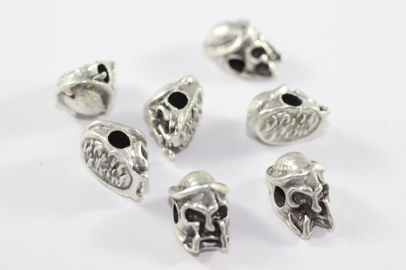 10x17 mm Helmet Beads with Two Holes AKS 022 Matte Silver Gladiator Beads Bracelet beads Spartan Helmet Bracelet Charms