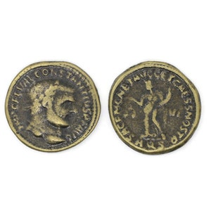 Antique Bronze Caesar coins, Maximianus II 25 mm Roman Empire artifact, Ancient Greek Rome art coins, Historical coins, Replica coins, HST