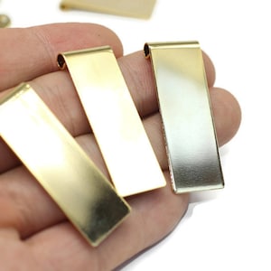 Shiny Gold 15x42mm Rectangle Bended, Rectangle Blanks, rectangle stamping blanks, Brass Blanks, Rectangle charms, laser charms, finding STBL