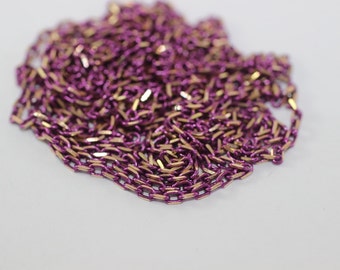 1.8x3 mm Purple chain link, brass chains,  loose chain, gold chain, - Tiny Metal Chains - Soldered Chain - Necklace Findings