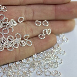 Bright silver Plated Jump Rings, 6 mm Tiny Jump Ring Connector, Round Jumpring Connectors, JMPS