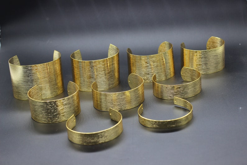 24K Gold Plated 50mm Bangle Cuff Bases| Bangle Bracelet Cuff Bracelet Blank Solid Gold Bangle Adjustable Open Cuff