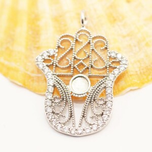 Pave Hamsa, hamsa jewelry, micro pave hamsa, cz jewelry, Fatima Hand, cz pendant, hamsa pendant, cz hamsa charm, Hamsa Hand, ZRHC