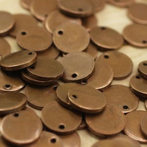 1.4x14mm Antique Copper Disc, Solid Brass Disc, Round Stamping Discs, Stamping Blanks, 14 mm disc, Thick Spacer, 14mm Tags, ACDT