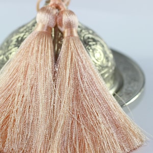 Nappe In lux setoso rosa salmone - Nappe lunghe spesse 80 mm - per i tuoi deliziosi mestieri, gioielli e accessori fai-da-te PS009