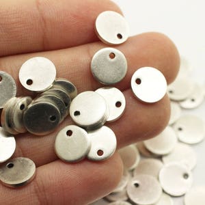 1.2x10mm Matt Silver Disc, Solid Brass Disc, Round Stamping Discs, Stamping Blanks, 10 mm disc, Thick Spacer, 10mm Tags, MSDT