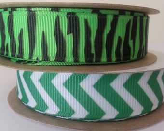 High Quality 1/" Leopard Zebra Abstract Printed Grosgrain Ribbon Cheer Hair Bow