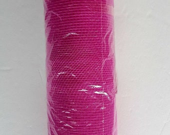 Hot Pink Poly Deco Mesh. 21 in x 10 Ft. Roll. Decorative Mesh. Pink Wreath Mesh Roll. Magenta Mesh Roll. Wreath Suppiles. Wide Pink Mesh .