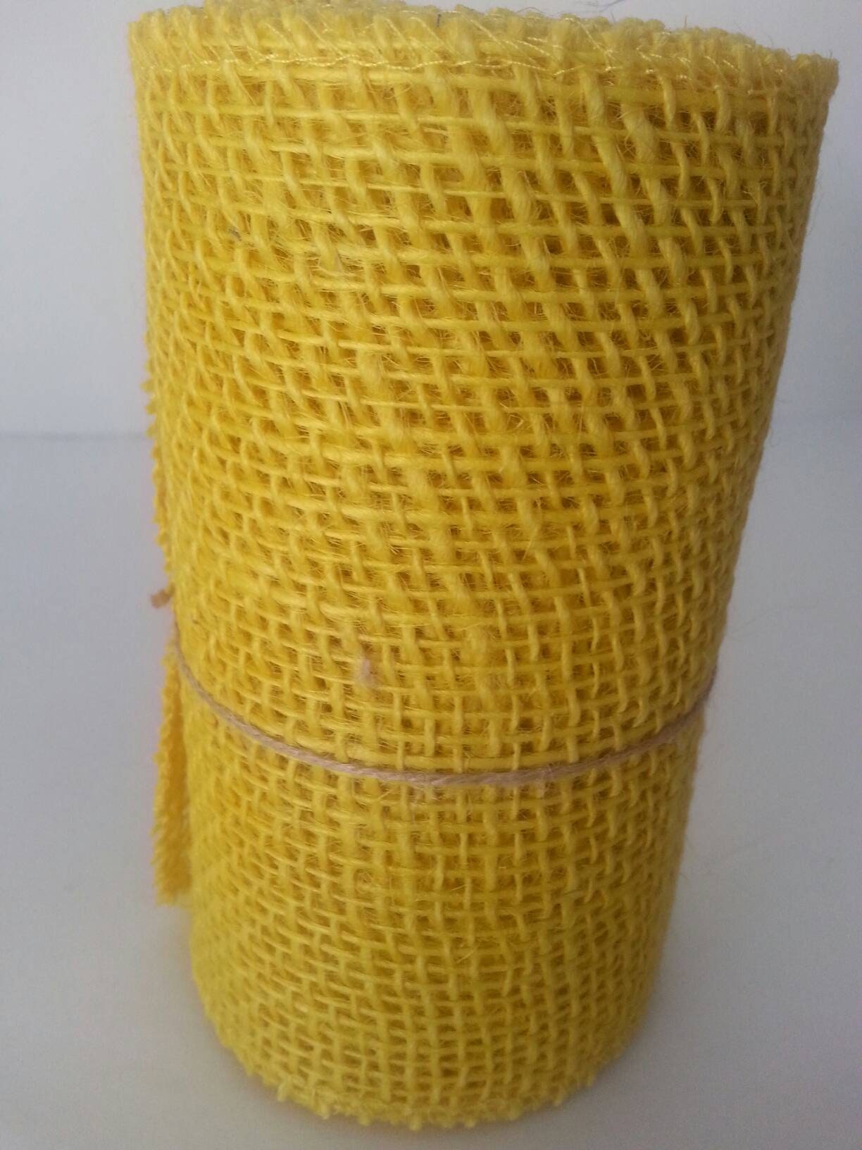 Burlap Ribbon Yellow. 5.5 in x 15 Ft. Rolls. Yellow Burlap for Etsy