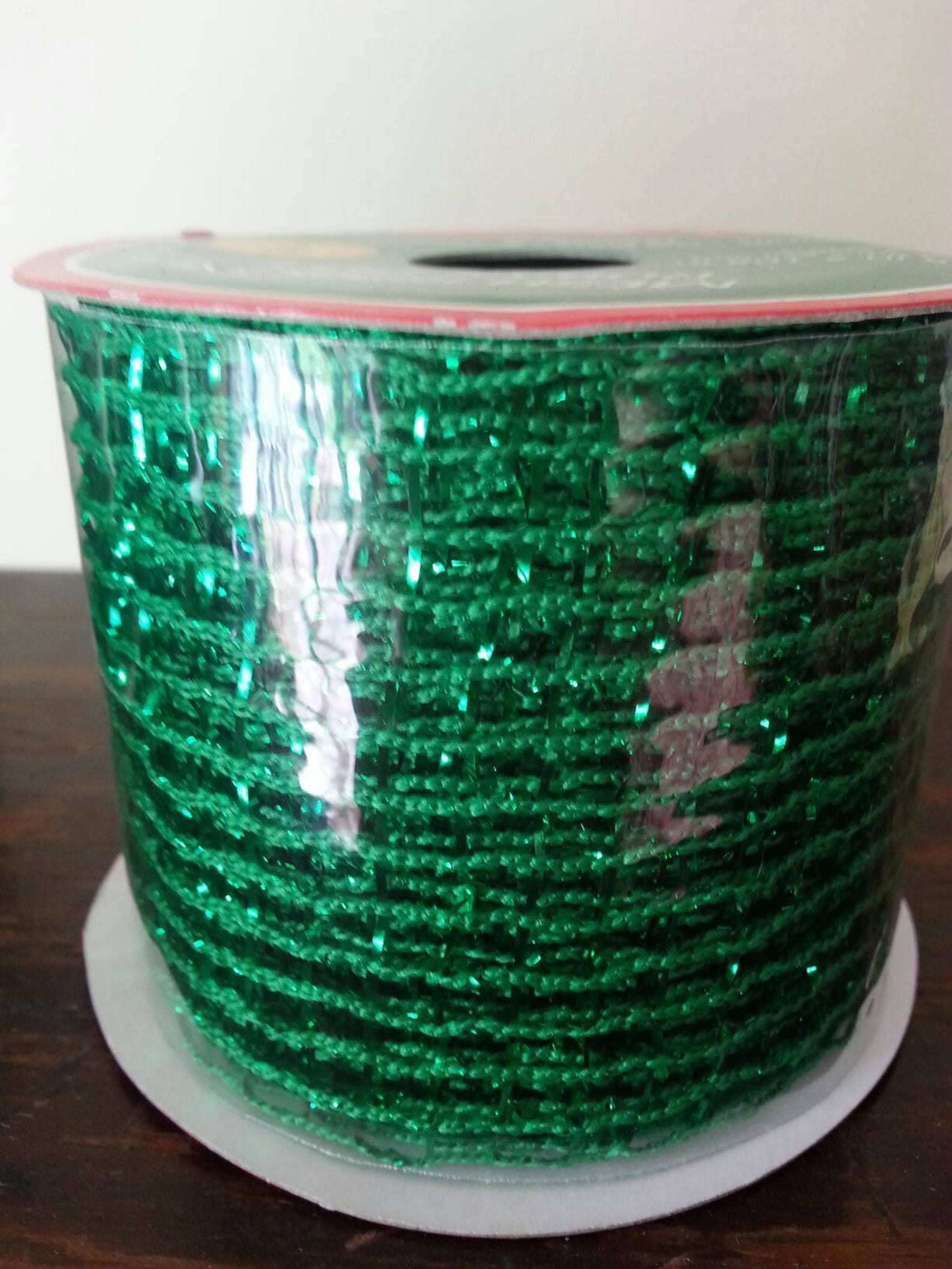 Green Mesh Ribbon 2.5 in x 9 ft Roll. Green Glitter Brilliant Etsy