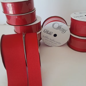 Red Grosgrain Ribbon. 1.5&quot; x 12 Ft. Roll/ 7/8&quot; x 18 Ft Roll. Red Fabric Ribbon.  Red Sewing Ribbon. Red Hair Ribbon. Red Wrapping Ribbon.