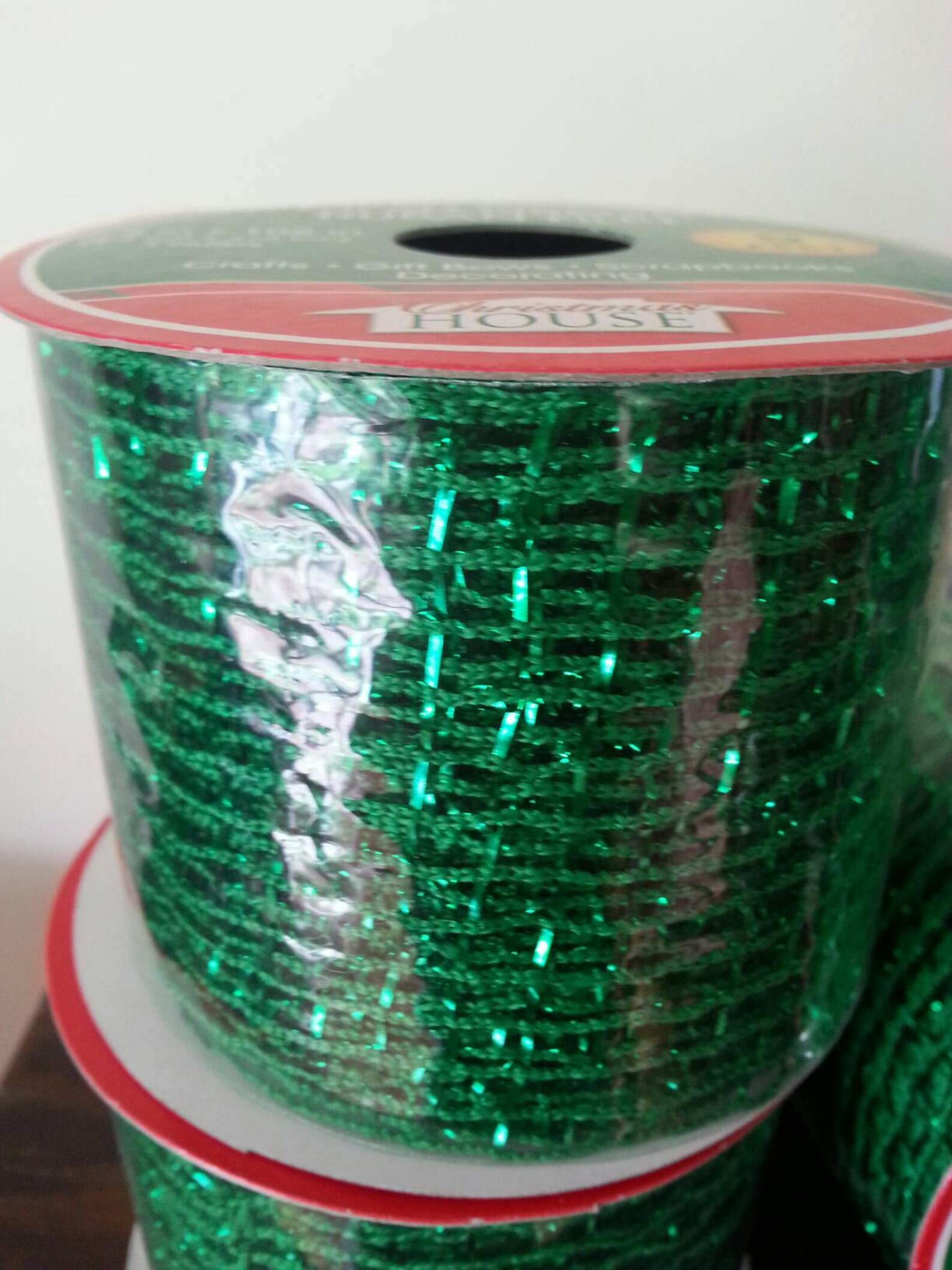 Green Mesh Ribbon 2.5 in x 9 ft Roll. Green Glitter Brilliant Etsy