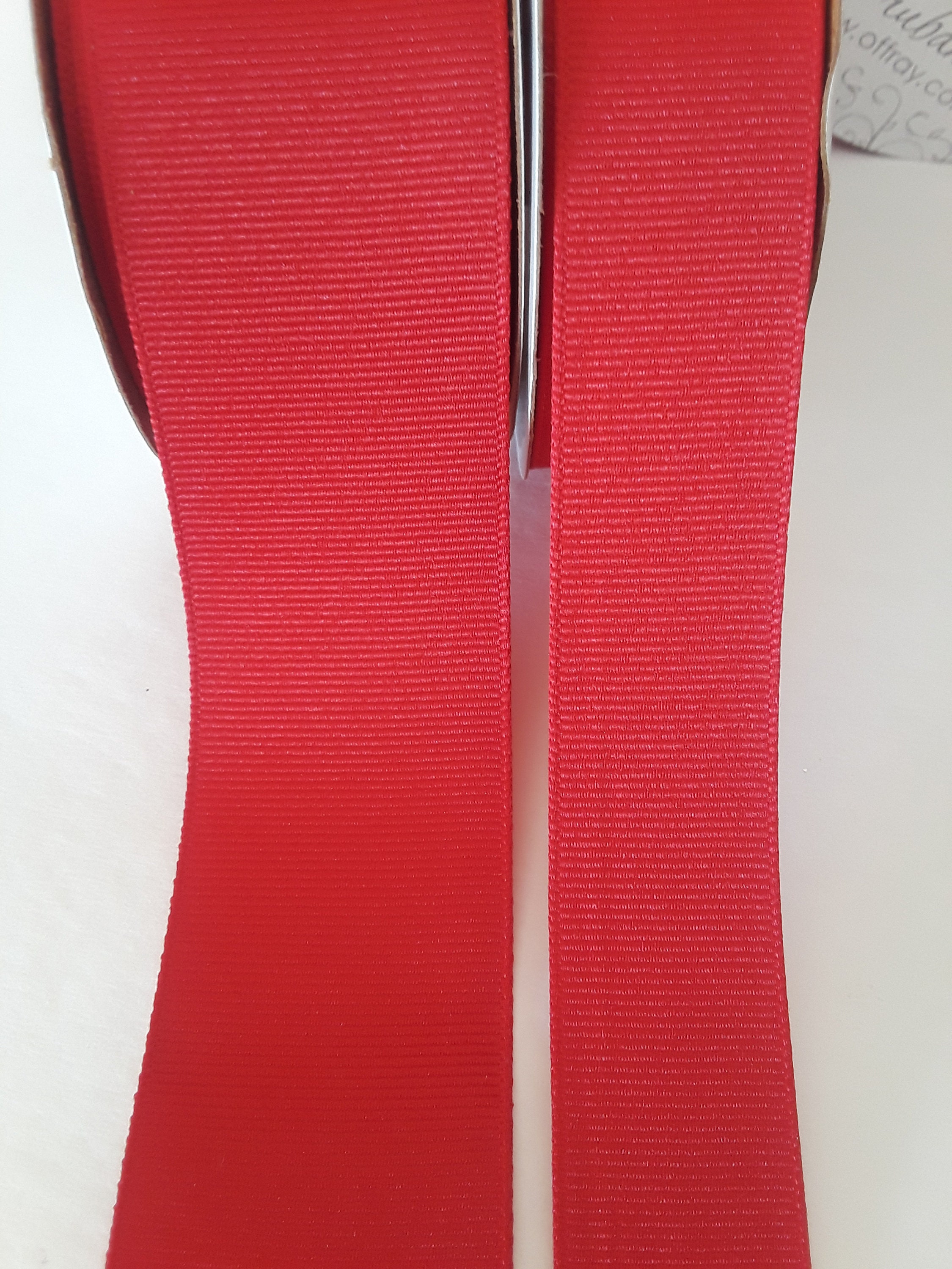 Red Grosgrain Ribbon. 1.5 X 12 Ft. Roll/ 7/8 X 18 Ft Roll. Red Fabric  Ribbon. Red Sewing Ribbon. Red Hair Ribbon. Red Wrapping Ribbon. 