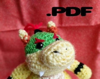 PDF CROCHET PATTERN Yoshi's Woolly World Baby Bowser/ Bowser Jr.