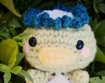 Cute crochet Japanese Kappa Chibi Amigurumi Plushie