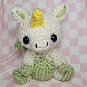 Minty Unicorn Dragon Amigurumi Plush