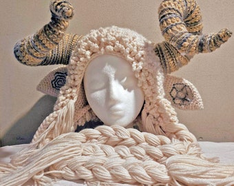 Crochet Horned Krampus Satyr Hat