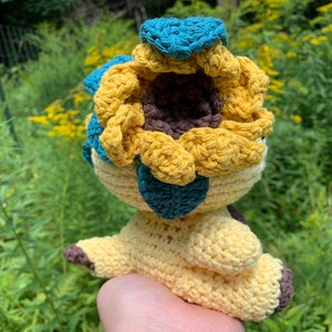 Sunflower Axolotl Crochet Amigurumi Plushie image 4