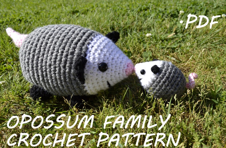 CROCHET PATTERN Opossum Family PDF File image 1