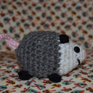 Baby Opossum Crochet Amigurumi Plushie image 8