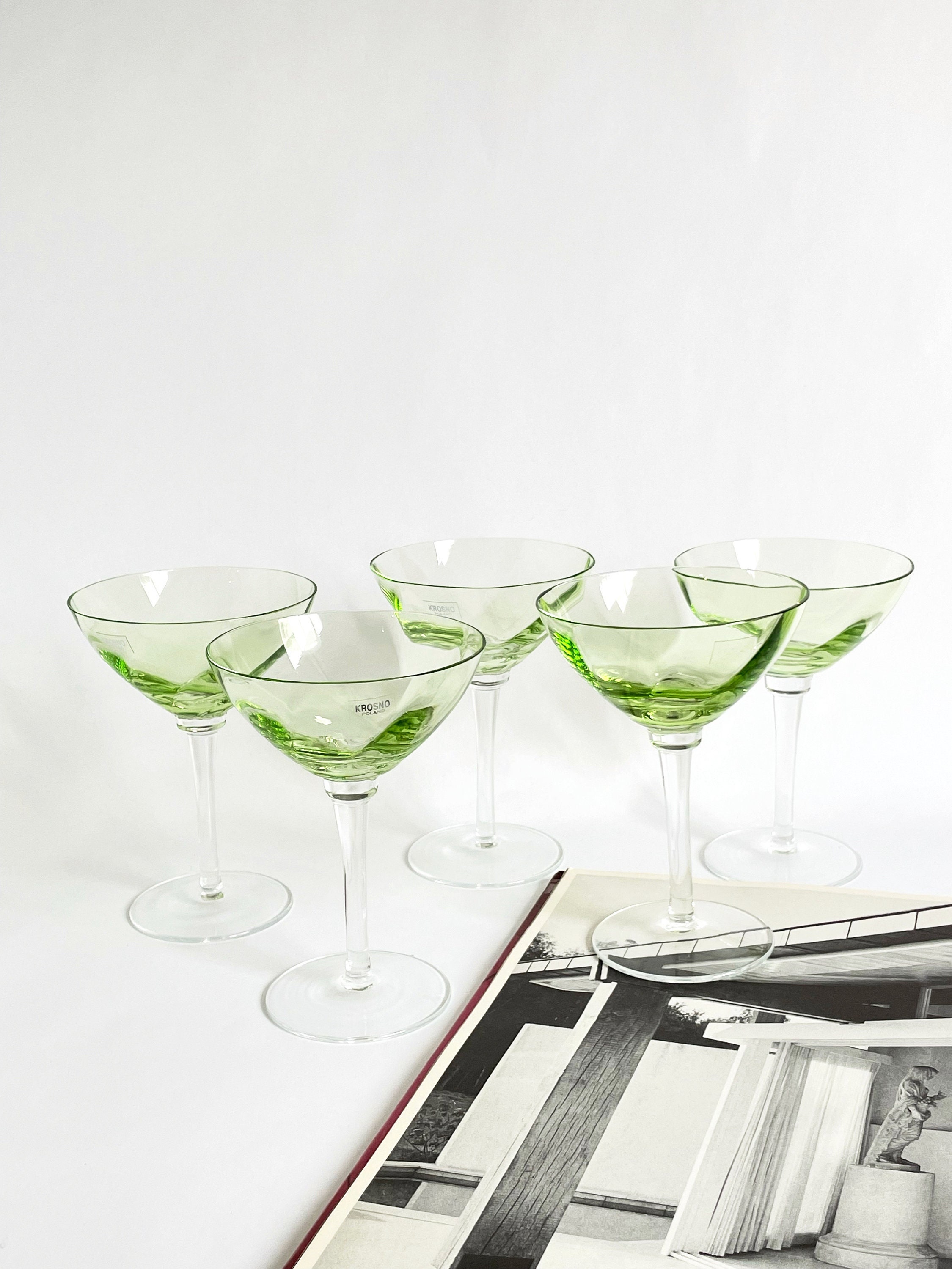 Ribbed Optic Martini Glasses Set of 4