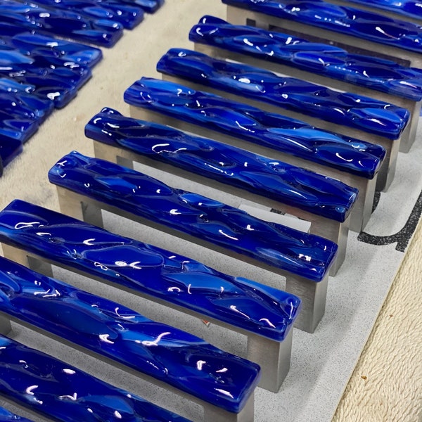 Fused glass cabinet handles and knobs
