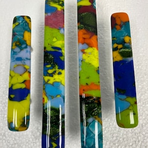 Colorful Cast Fused Glass Cabinet Pulls and Knobs