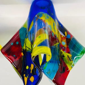 Colorful fused glass pendant light bild 1