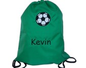Gym bags with soccer and name embroidered laundry bag sports bag
