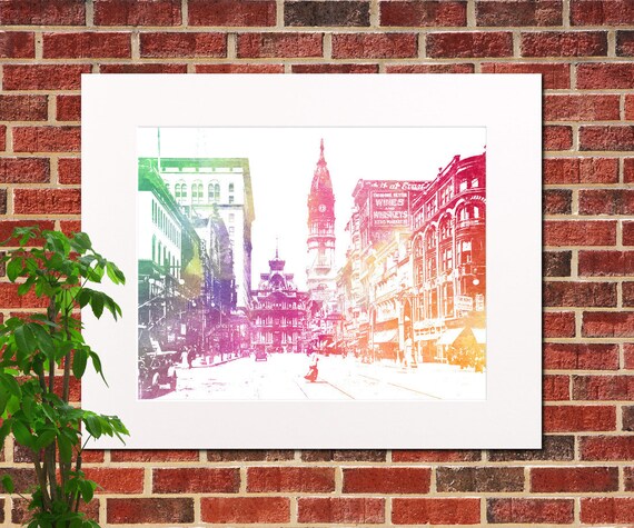 Philadelphia City Hall Abstract Art Home Decor 1910 Vintage Philadelphia City Hall Abstract Art Home Decor 1910 Vintage