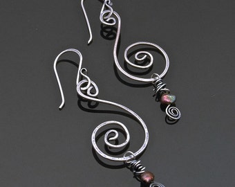 Simple Spiral Earrings with Beaded Dangle Instructional PDF by Deb Guess