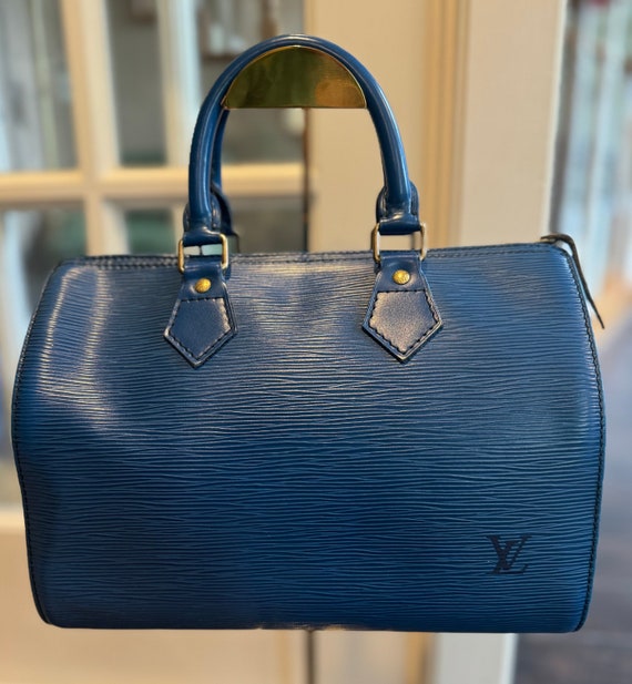Louis Vuitton Speedy 25, Blue Epi Leather
