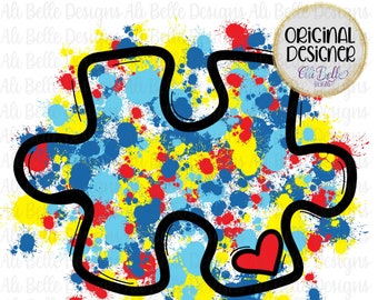 Diseño PNG de sublimación de autismo / Amor por el autismo / Descarga de sublimación de autismo / Concienciación sobre el autismo / Sublimación de piezas de rompecabezas /