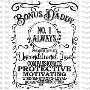 Bonus Daddy Sublimation Design Download | Bonus Papa | Sublimationsdesign | Sublimation Design Download| Personalisieren| Vatertag | Png