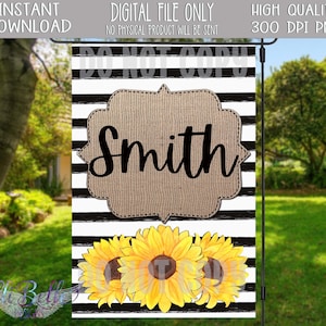 Sunflower Garden Flag Design| Garden Flag PNG| Sunflower| Burlap | Sunflower Spring Flag| Sunflower Summer Garden Flag| Stripes| Personalize