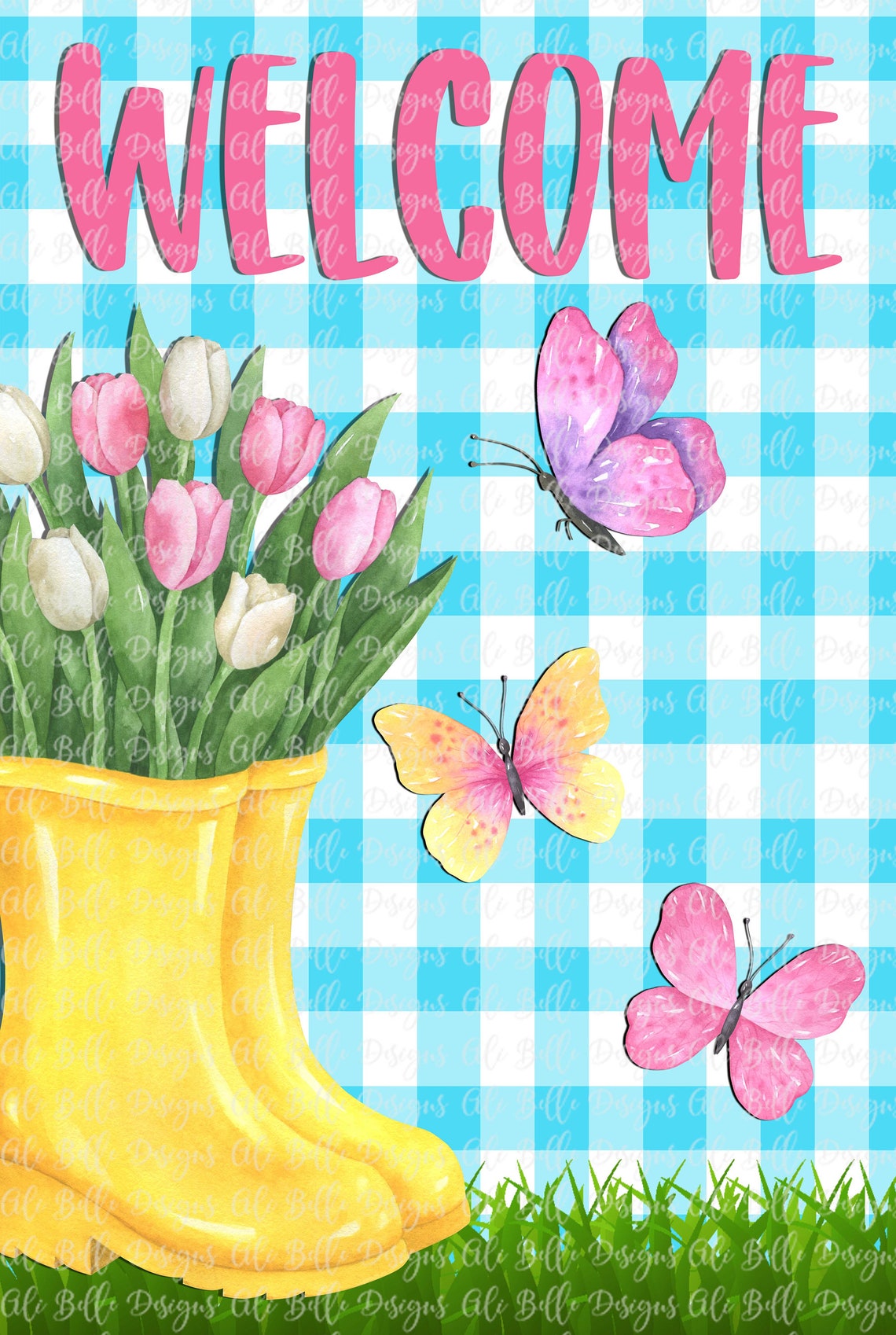 Garden Flag Design Garden Flag PNG Spring Tulips Etsy