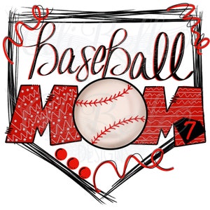 Baseball Mom, Baseball PNG, Diseño de Sublimación, 2 archivos, Personalizado, Arte Imprimible, Descarga Digital, Cartas Doodle, PNG Descargar
