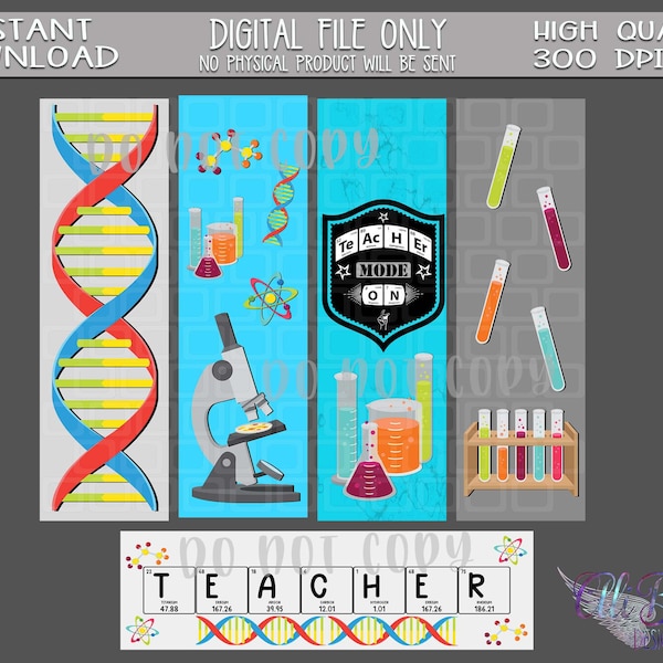 Pen Wrap File Set| Science Teacher Wrap Set| Beaker| Periodic Table| Teacher| Science| Ink Pen Wrap Set| Waterslide| Pen Wrap File