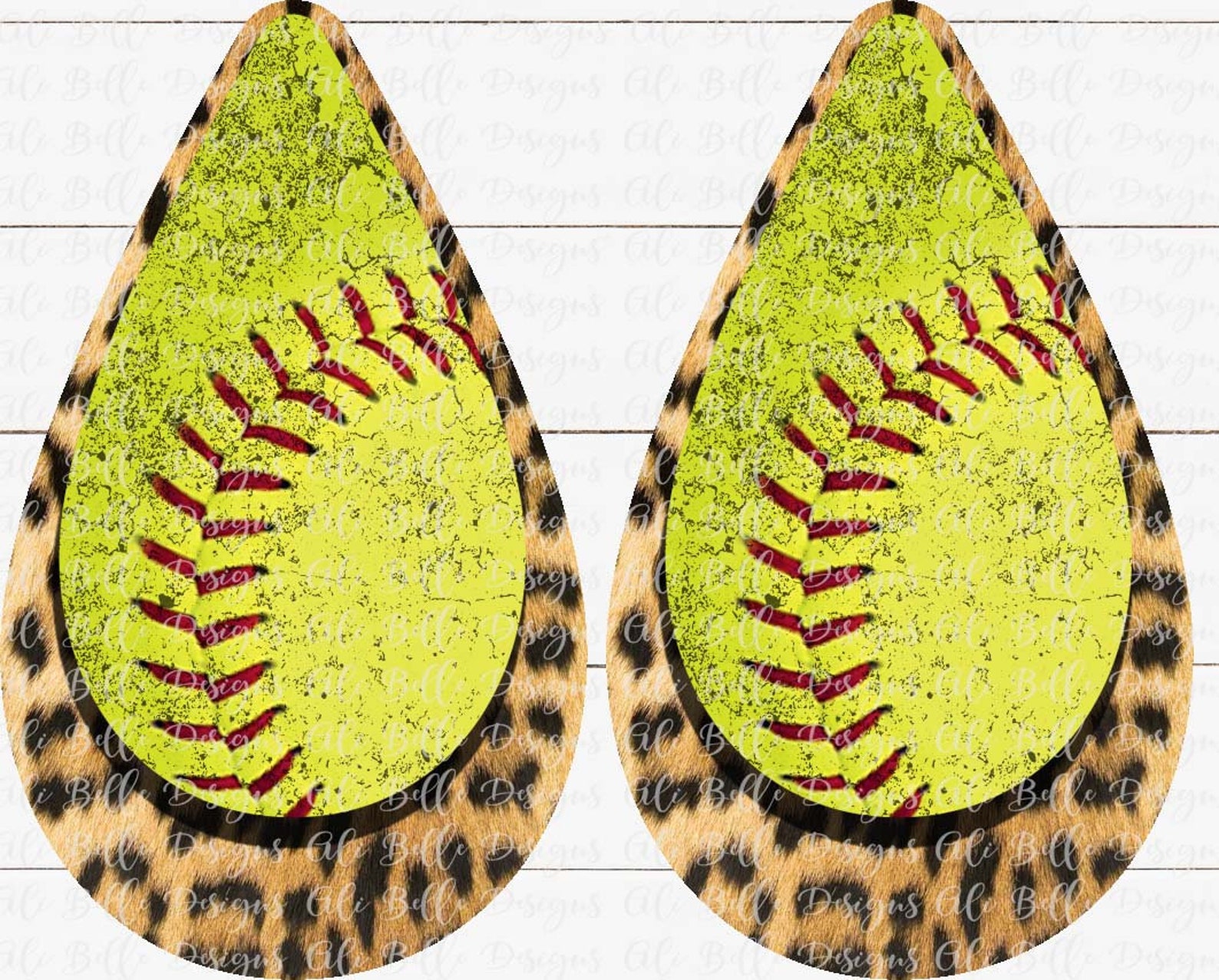Softball Earrings Sublimation Design Aparecium Designs Drop Etsy