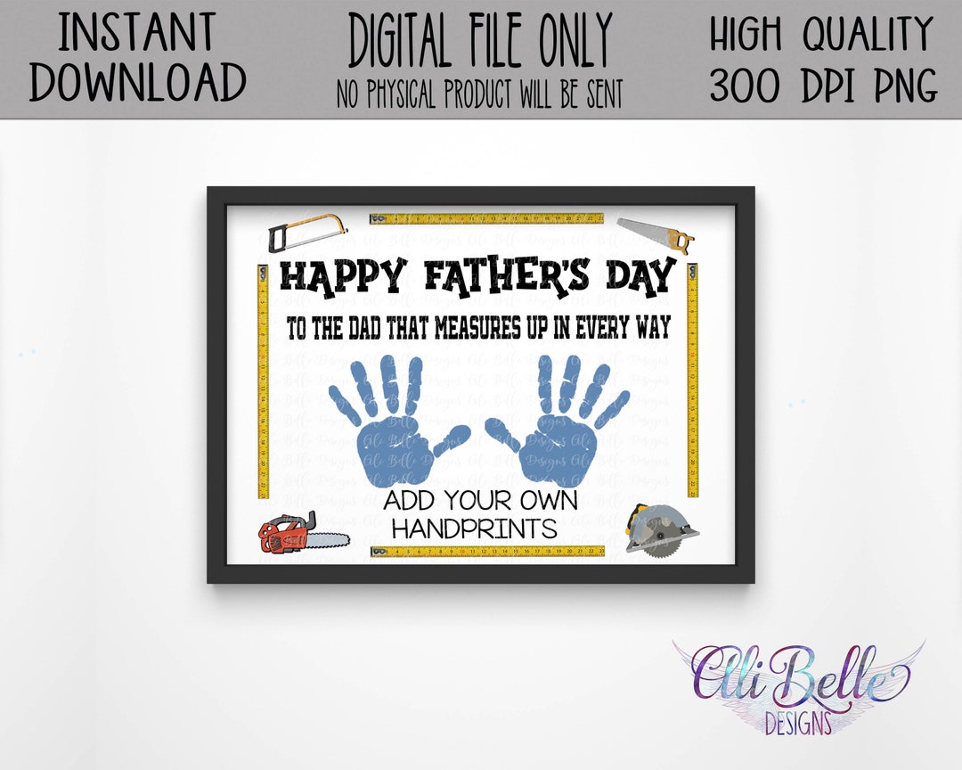 Tape Measure Father's Day Craft| Dad Gift Handprint | Gifts for Daddy ...