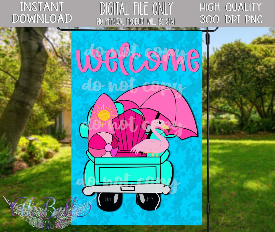 Garden Flag Design Garden Flag PNG Hand Drawn Design Etsy